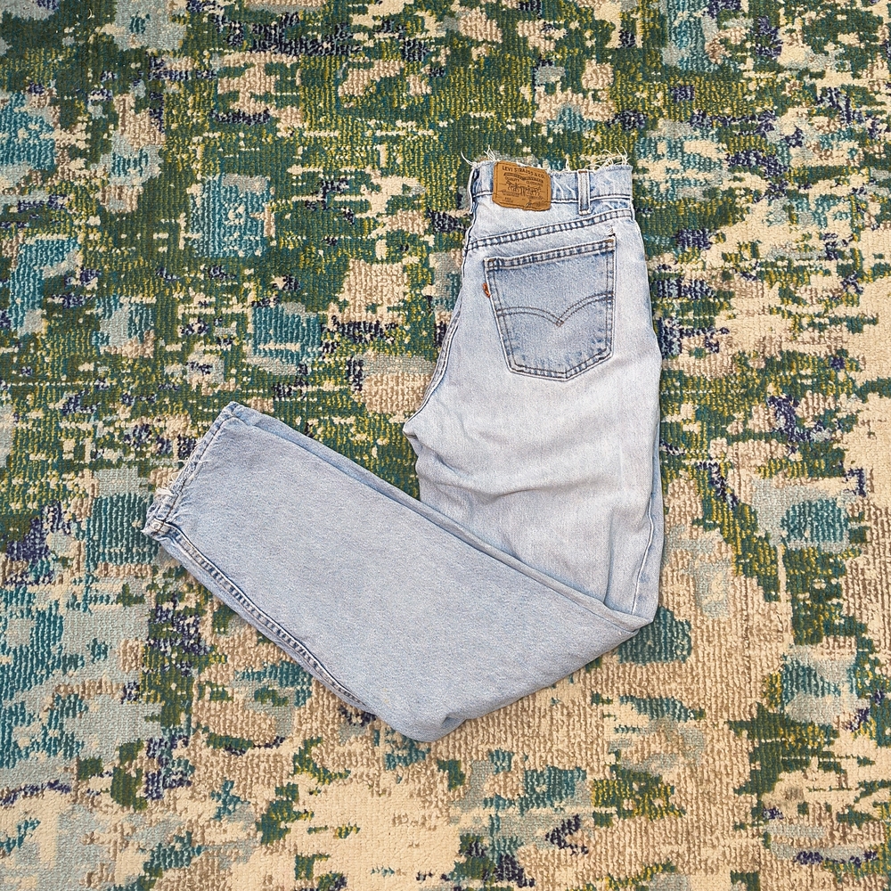 Vintage Levi's 560 Student Light Blue Orange Tab Paper Tag Denim Jeans